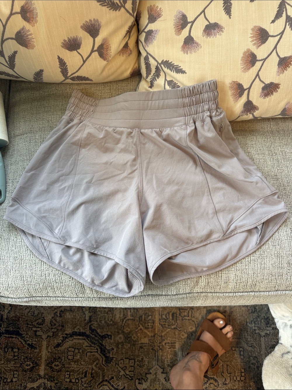 Lululemon Women’s High-Waist Athletic Shorts — Taupe